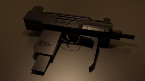  Low poly Uzi gun preview image